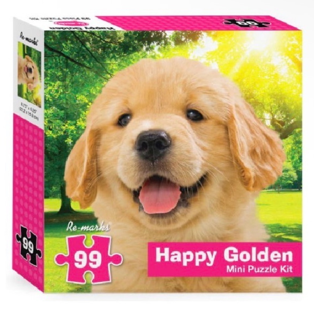 ❤️🆕 PUZZLE HAPPY GOLDEN 99-Piece Mini Puzzle Kit by Re-marks - NIB - SEALED